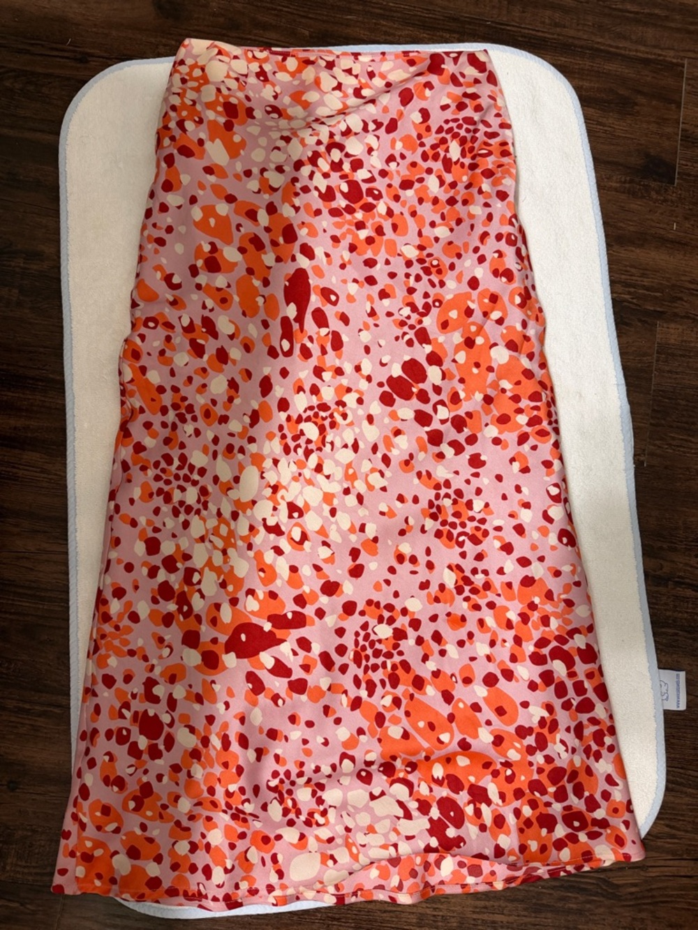 Lost + Wander Pink Coral Red Abstract Print Skirt